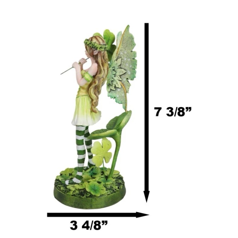 Ebros Gift Green Shamrock Lucky Clovers Spring Garden Fairy With