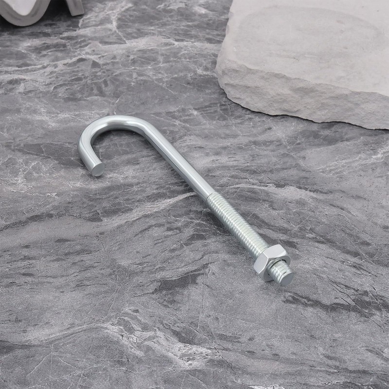 Briny River M10 Hook Bolt J Long Shank Threaded Bolt