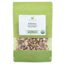 Biokoma Pure and Organic Chicory Dried Root 100g (3.55 oz) in Resealable Moisture Proof Pouch, USDA Certified Organic - Herbal Tea, No Additives, No Preservatives, No GMO, Kosher