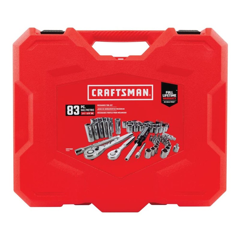 CRAFTSMAN Mechanics Tool Set, SAE/Metric, 1/4-Inch Drive, 83-Piece (CMMT12021)