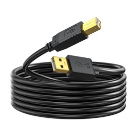 NC XQIN Printer Cable 6 feet, Gold-Plated USB Printer Cable Cord Type A-Male to B-Male Printer USB Cable for Printer/Scanner