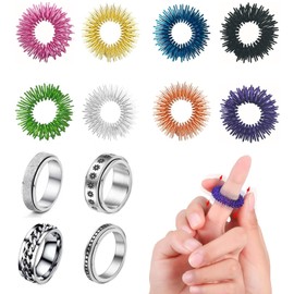 12PCS Fidget Rings, Fidget Ring, Spinner Rings for Anxiety Relief Stainless Steel Rings, Fidget Rings for Women, Fidget Rings for Women, Spinning Ring, Fidget Rings for Anxiety