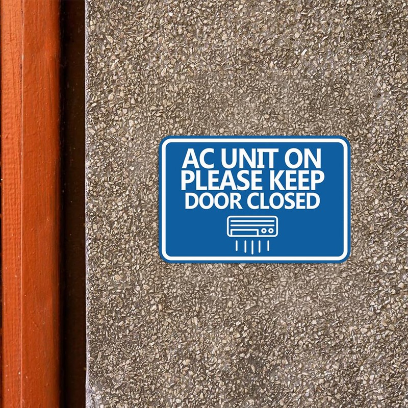 Classic Framed AC Unit On Please Keep Door Closed Sign
