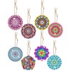 Anvin 8 Pcs Diamond Painting Keychains Double Sided 5D Mandala