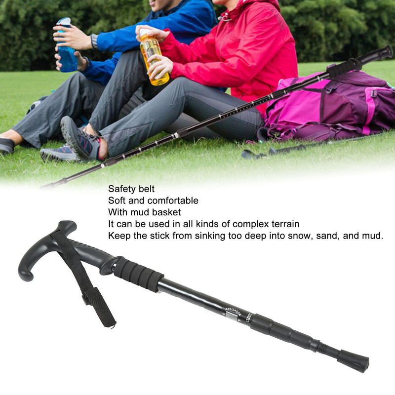Hiking Poles with Mud Basket Aluminum Alloy Telescopic Hiking Stick
