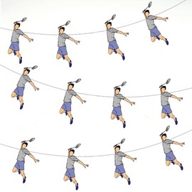 AK Giftshop Badminton Player Bunting Party Decorations - 12pcs / 2.5m Ribbon