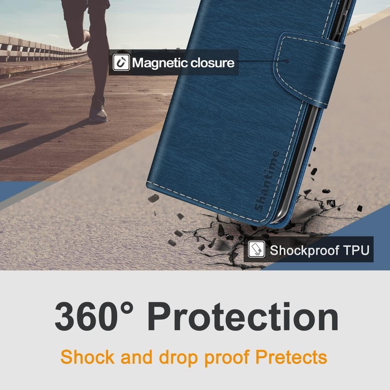 Shantime Leather Wallet Case Compatible with AGM Glory, Colorful Flip