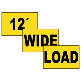 ComplianceSigns.com 12' Wide Load [ 3-Piece Set ] Sign, 72x12 in. Magnetic for Transportation