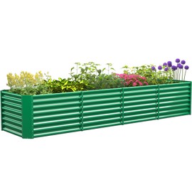 FRIZIONE 10FT(L)×2FT(W)×2FT(H) Raised Garden Bed Outdoor for Flower, Garden Planter Box for Vegetable, Raised Garden Beds for Herb, Succulent, Dark Green