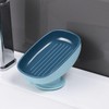 SNOMEL Soap Dish with Suction Cup Design, Double Drained Self