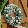 Spring Wreath Sage Green Wooden Crocus Hanging Easter Door Decoration