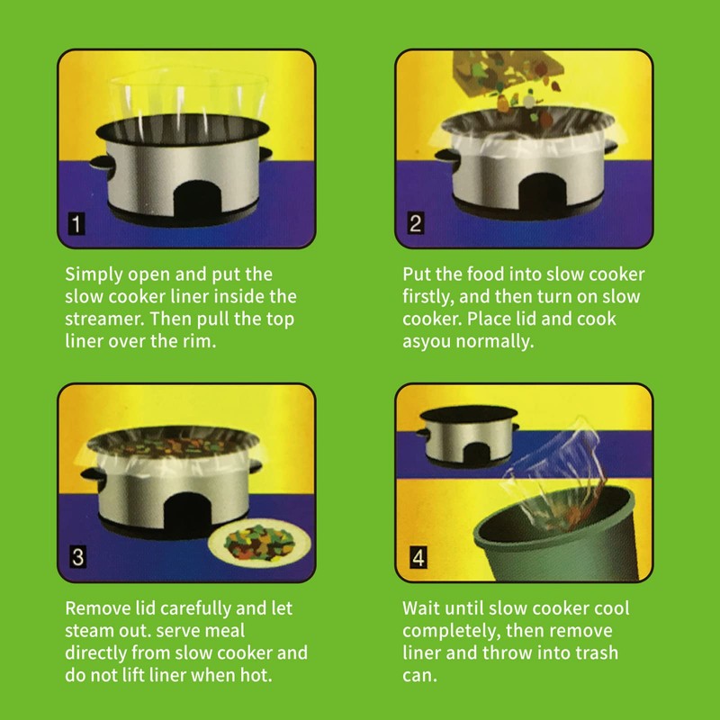 Disposable Slow Cooker Liners and Cooking Bags, Extra Large Size,