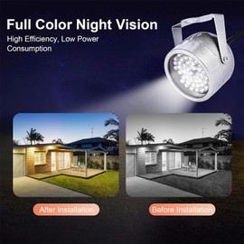 Kuuleyn Camera IR Light,Infrared Illuminator, Ir Illuminator, Solar Powered Ir Illuminator, Ir Illuminator Solar Powered, Waterproof Infrared Night Vision Light for Security CCTV Camera (Silver)