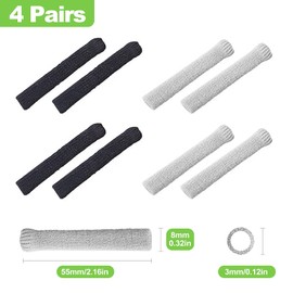 CeroDimo 4 Pairs Anti-Slip Soft Comfort Ear Cushions for Glasses, Knitting Elastic Eyeglass Ear Grips, Temple Sleeve Tips Ear Pads, Side Shields for Eyeglasses