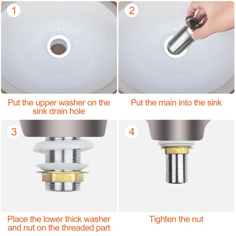 Fousenuk Sink Drain Fitting, Drain Valve for Sink and Washbasin,