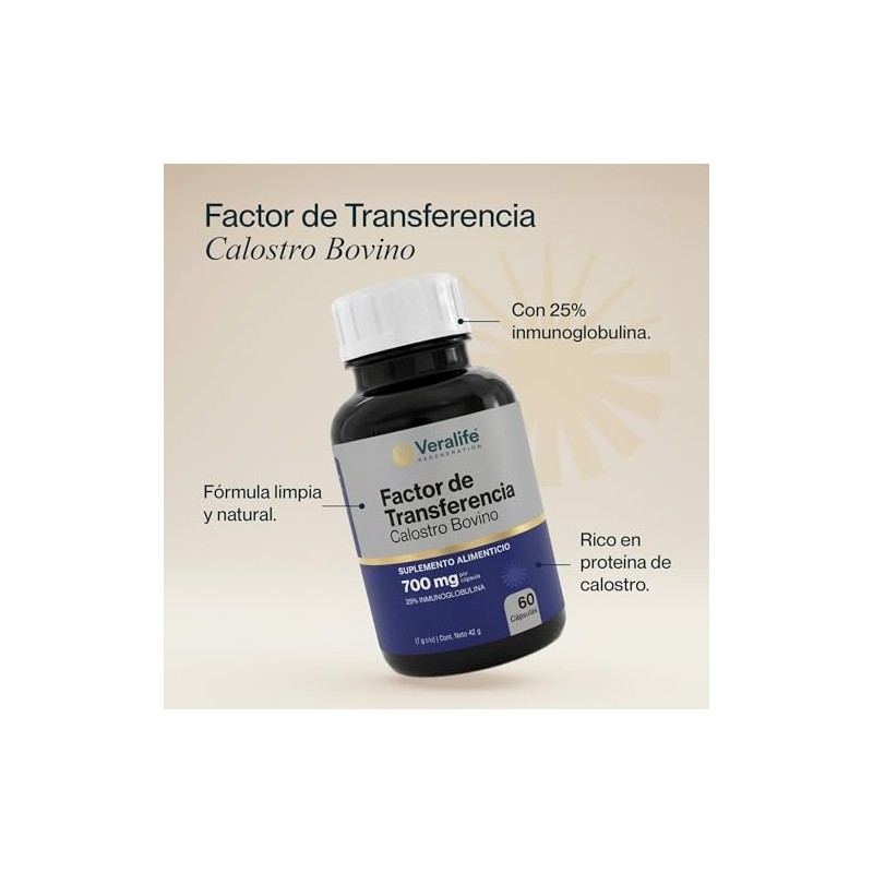 Veralife-Factor de Transferencia - A Base de Calostro Bovino y