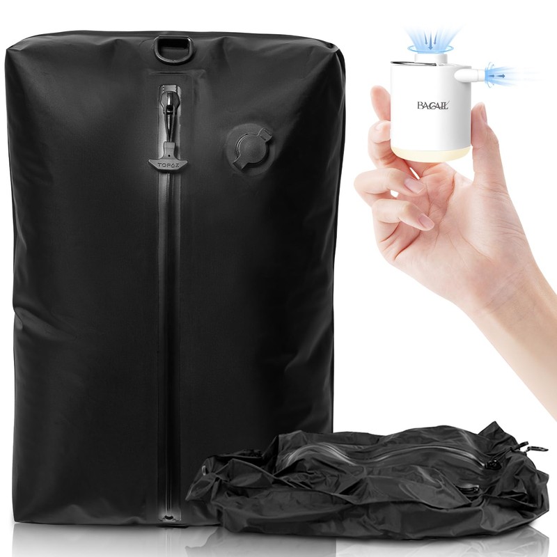 BAGAIL TPU Vacuum Bag for Travel, Reusable Compression Bag with