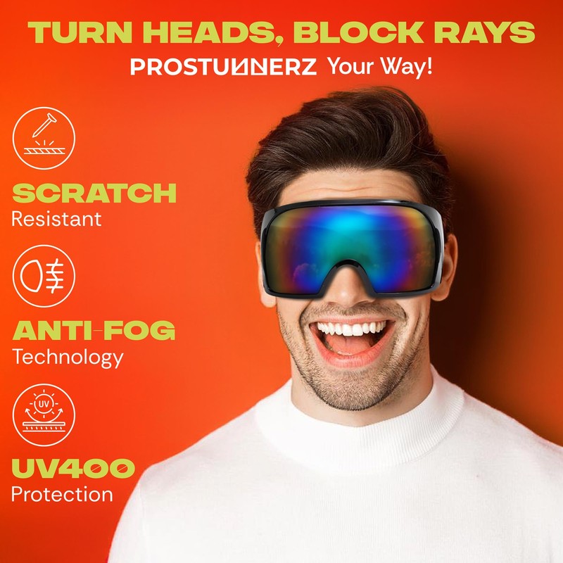 ProStunnerz Oversized Sunlasses (Black/Green)