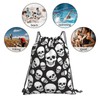 Richugui Cool Skull Drawstring Backpack Gym Bag for Women Men