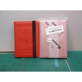 Travelambo- Lot of 2- (red)PASSPORT COVER/CASE - RFID LEATHER BLOCKING STRAP