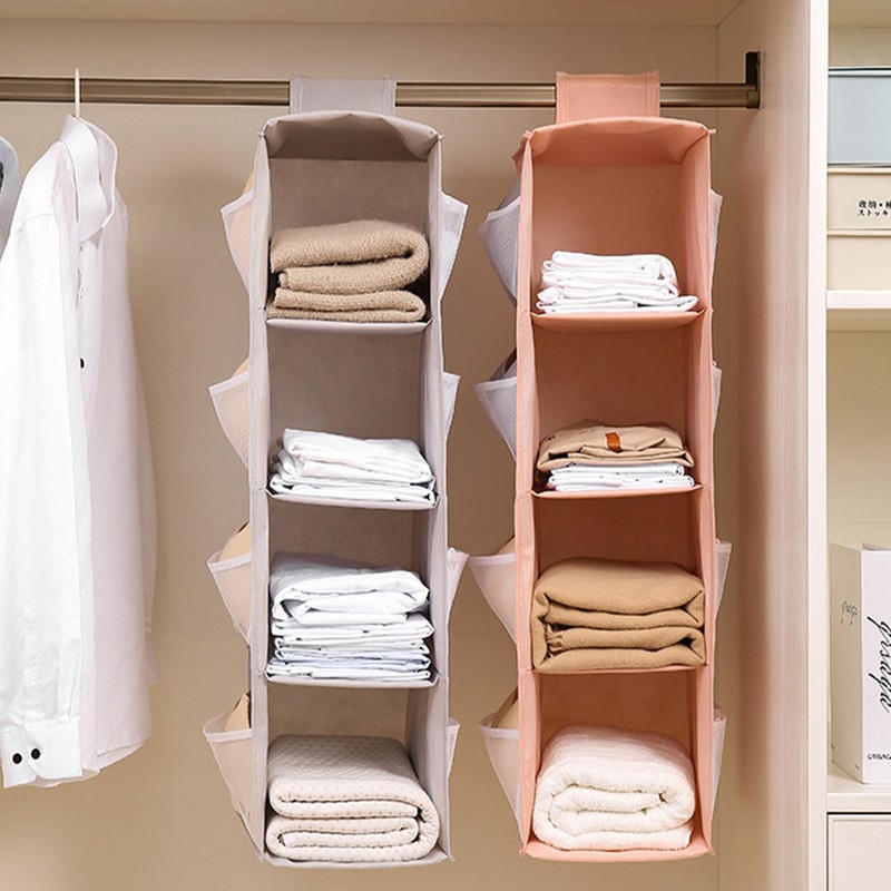 4 Layer Storage Hanging Bag Oxford Cloth Washable Foldable Hanging