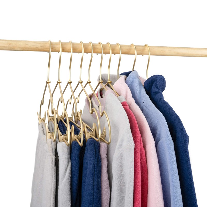 Koobay 12.5" Gold Metal Baby Clothes Clips Hanger Children Kids