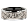 100S JEWELRY Tungsten Ring for Men Black Wedding Band Celtic