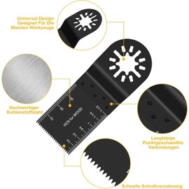 Multitool Saw Blades Accessories, Wood Metal Plastic Multimaster Saw Blades Multifunctional Tool Oscillating Accessories Universal Quick Release for Fein Multimaster Bosch Black & Decker Pack of 10