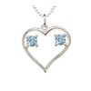 Sterling Silver Pendant Couple's Heart December & December