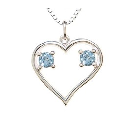 Sterling Silver Pendant Couple's Heart December & December