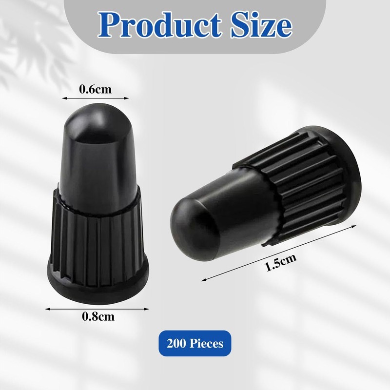 EHDWXVZM 200pcs Plastic Valve Cap, Valve Dustproof Cover, Valve Seal