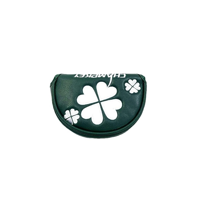 Golf Headcover Putter Cover Mallet Magnetic Closure Center Shaft Clover
