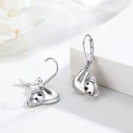 Koala Earrings 925 Sterling Silver Hoop Earrings Animal Earrings Huggie Hoop Earrings Koala Jewelry for Women