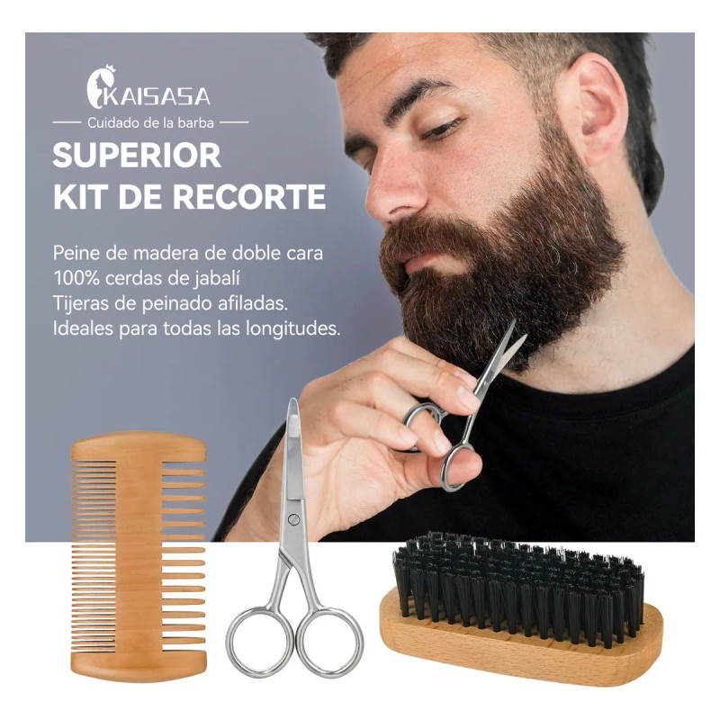 Kit Barba Cuidado Para Hombres Herramientas De Bigote 11pcs