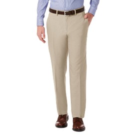 Kenneth Cole Reaction Men's Stretch Modern-Fit Flat-Front Pant, Oatmeal, 36W x 32L