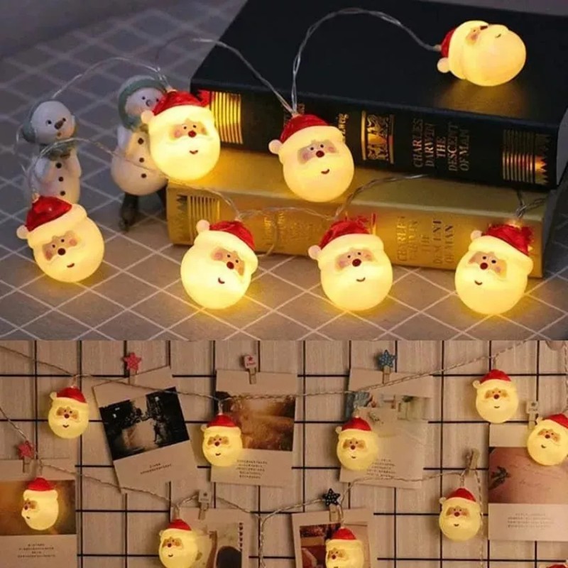 KH Serie De Luces Mono De Nieve Santa Navideñas Decoracion