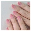 SEMTIM Nail Tips, 24 Pieces, Medium Short, Round False Nails,