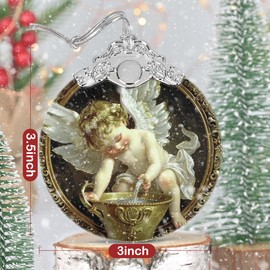 3" Stained Glass Ornaments for Christmas Tree, Christmas Ornament, Christmas Decoration, Christmas Ornaments Clearance, Heirloom Keepsake, Gift Exchange, Gift Idea, Bauble Present - Little Angel