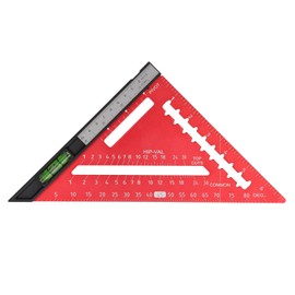 7 Inch Rafter Square with Level High Accuracy Aluminum Alloy Detachable Triangle Square Ruler for Woodworking Red