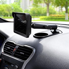 xik Heavy-Duty Carplay Screen Mount with AMPS Standard Hole Aluminum Rhombic Base, [4-Button Lock] 17-25mm Ball Mount, Compatible with Ram b Size Installation System