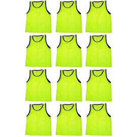 BlueDot Trading Youth 12 Yellow Sports Pinnie- 12 Scrimmage Training Vests