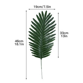 12 PCS Artificial Palm Leaves, Palm Frond, UV-Resistant Faux Fake Palm Fronds Plants for Home Hawaiian Party Jungle Beach Table Leave Decorations (Pink)