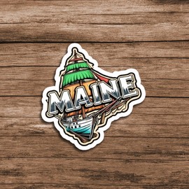 USA States Sticker American States Vinyl Decal for Wall, Laptop, Truck, car Bumper Sticker 5 inches … (Maine)