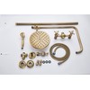 GGStudy Antique Brass Rain Shower System Set 2 Knobs Mixing