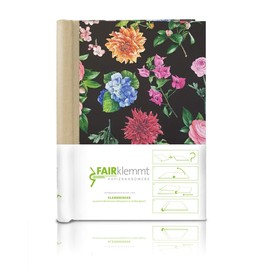 Clip Binder Floral Black Natural Linen A4