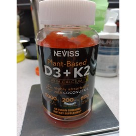 Neviss 120 Tab Neviss Plant Based Vit. D3 + K2 With Calcium Dietary Supplement Gummies