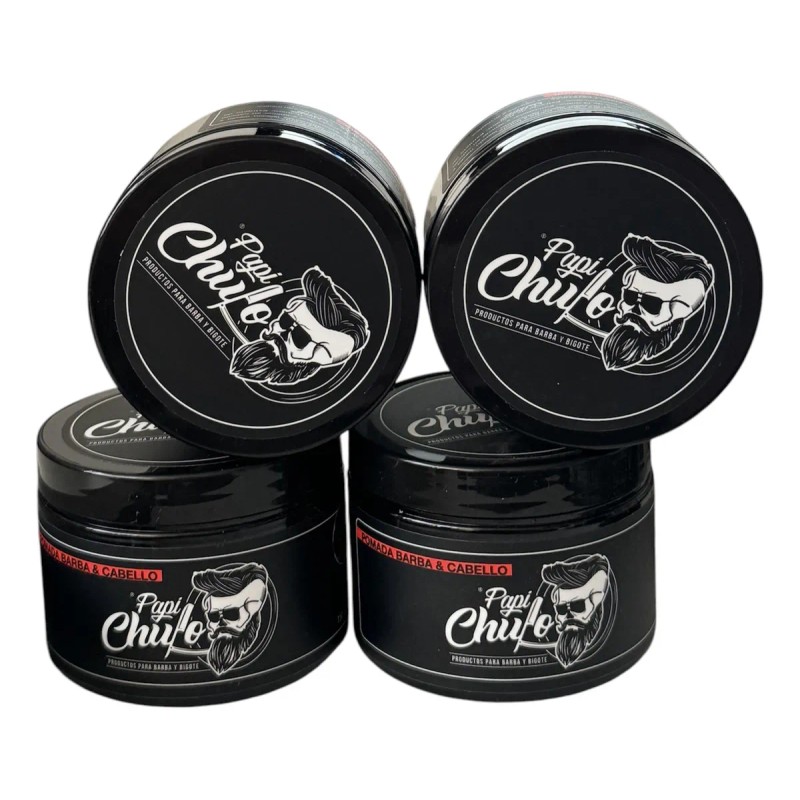 Set De 4 Pomadas Papi Chulo Barba, Bigote Y Cabello.
