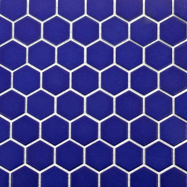 District II 1.5" Hexagon Blue Green Porcelain Mosaic Wall And