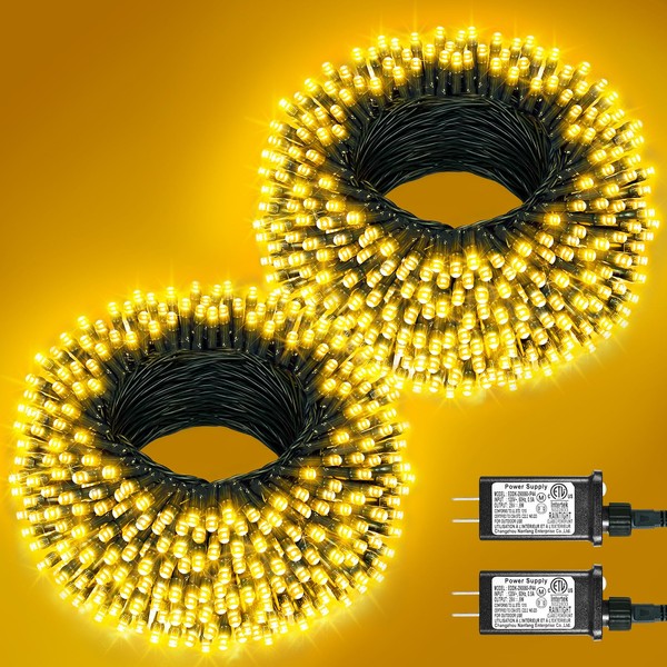 200FT 600 LED Christmas Lights, 2 Pack Christmas String Lights