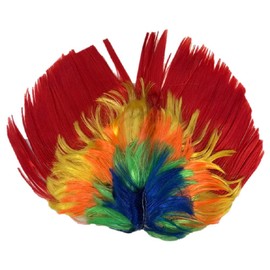 Rooster Wig Punk Rocker Unisex Mohican Mohawk Wigs (Rainbow red 3)